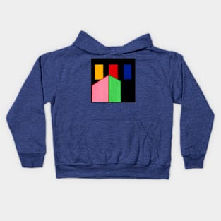 Pink Green Geometric Abstract Acrylic Painting Kids Hoodie